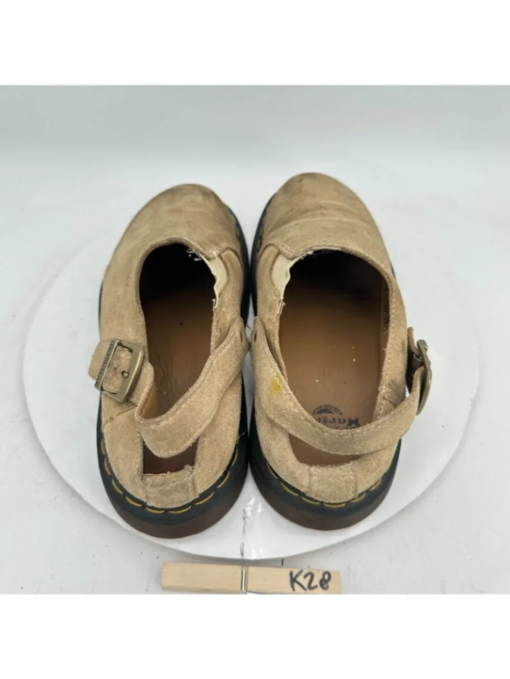 Dr Martens Isham Women Size 8 Desert Oasis Suede Mules Back Buckle Sandal
